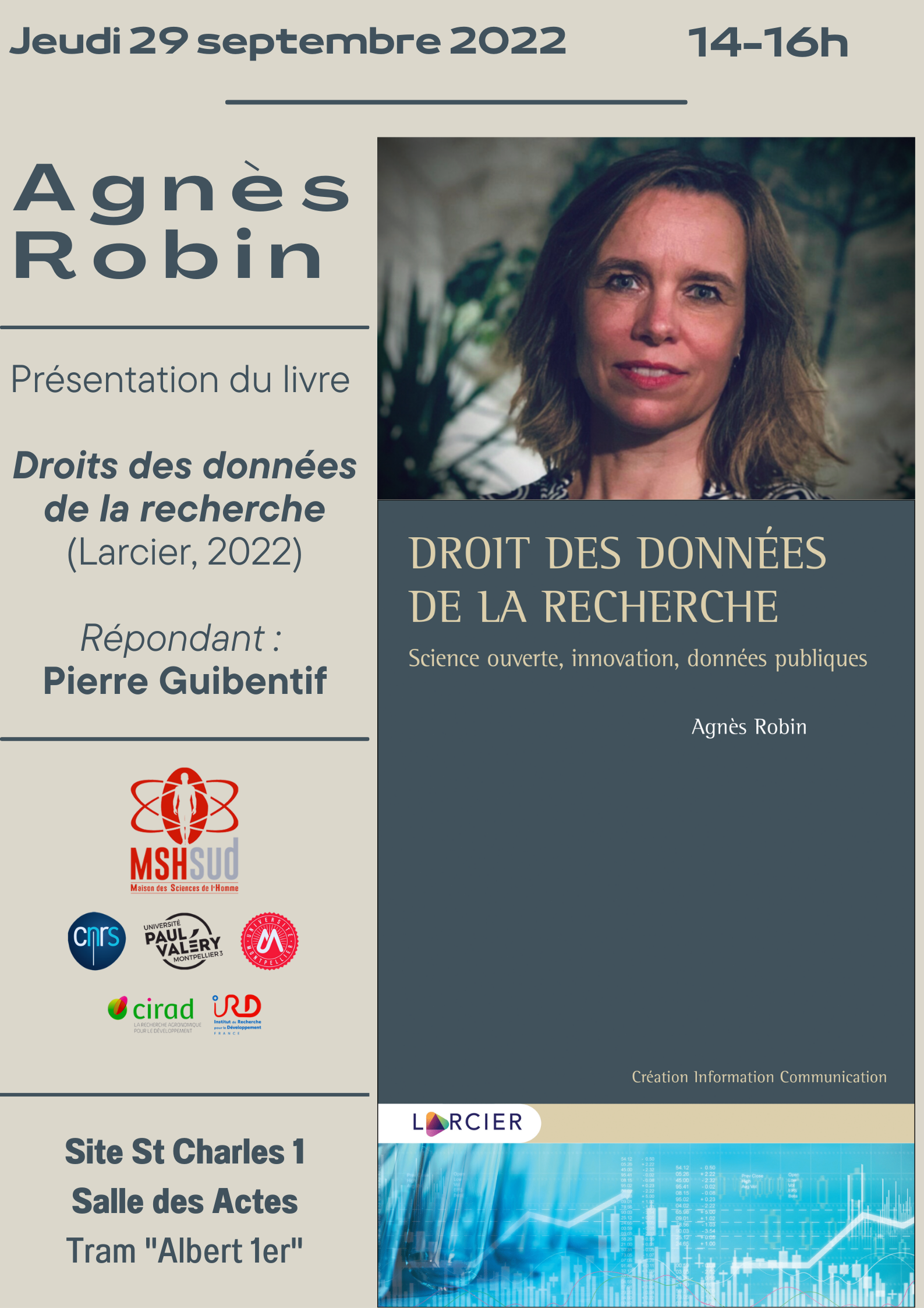 Agnès Robin - couverture du livre : Le droit des données de la recherche